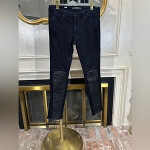 Joe's Jeans Black Skinny Quilted Knee Panel Jeans